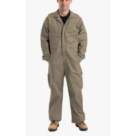 Berne Flame-Resistant Unlined Coveralls Size 40 R HRC-2 Men"s NWT Khaki Welder - Picture 1 of 14